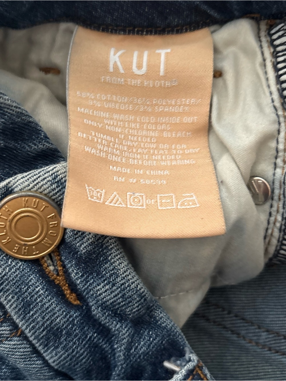 Kut from the Kloth Wide-Leg Blue 70’s Wide Leg Denim Jeans - Picture 7 of 9